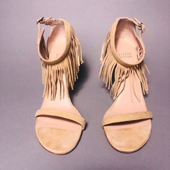 Authentic Stuart Weitzman Nude Fringes Sandals - Picture 3 of 7